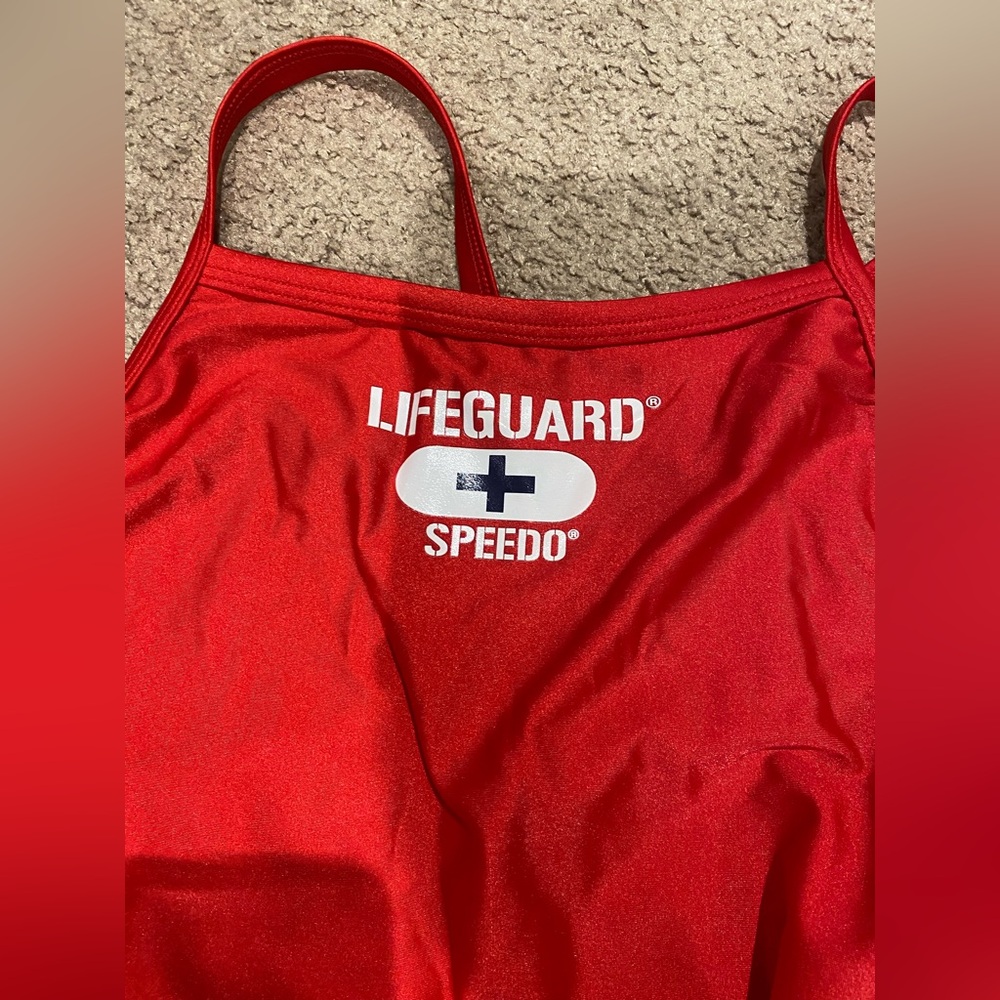 Speedo Women’s Flyback Red Lifeguard One Piece